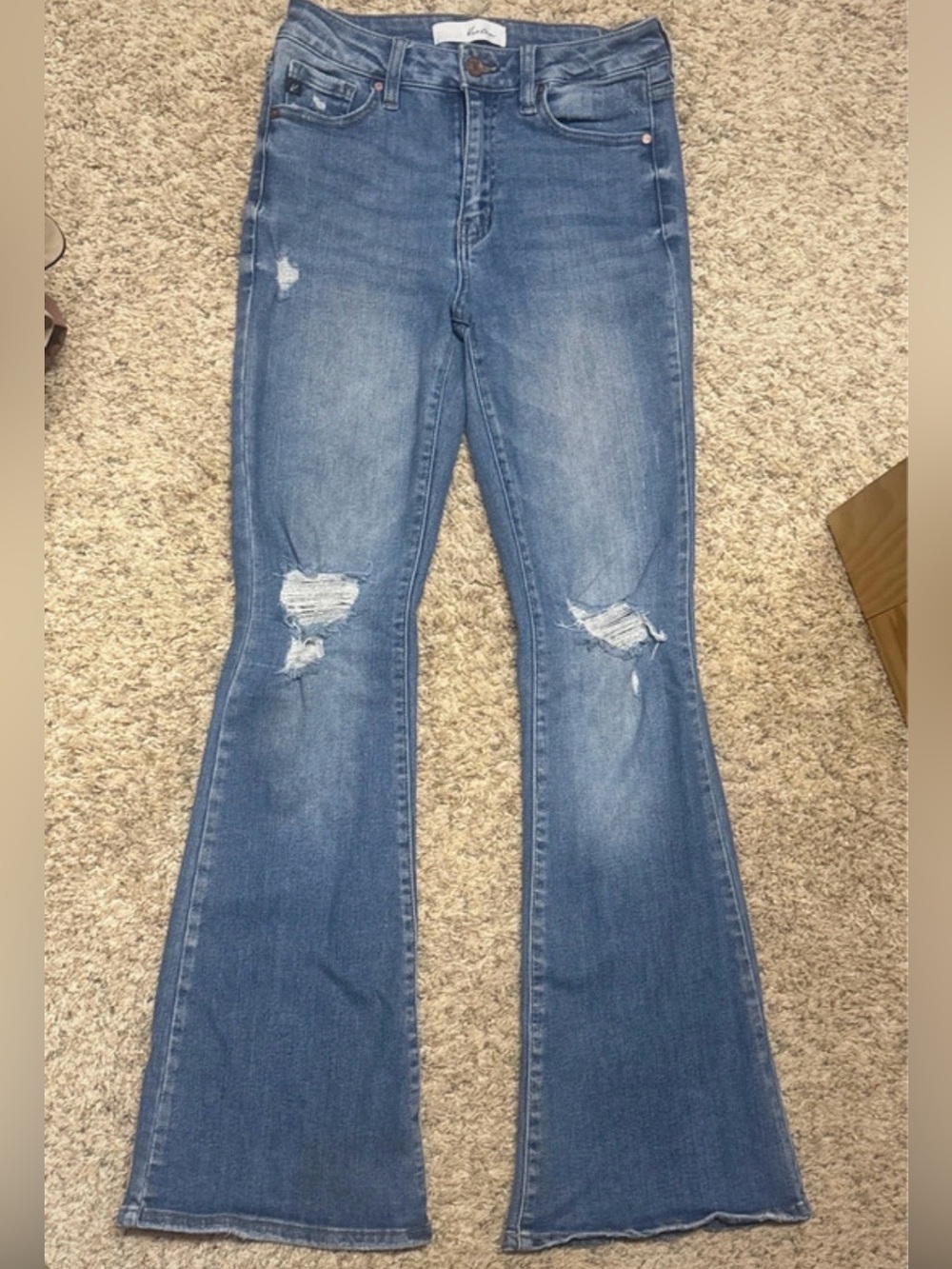 Women's Distressed Flare Jeans - Kancan